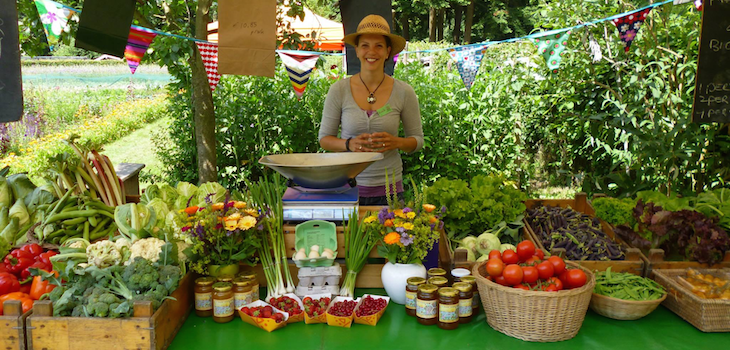 biologische groenten verkopen tijdens open dag